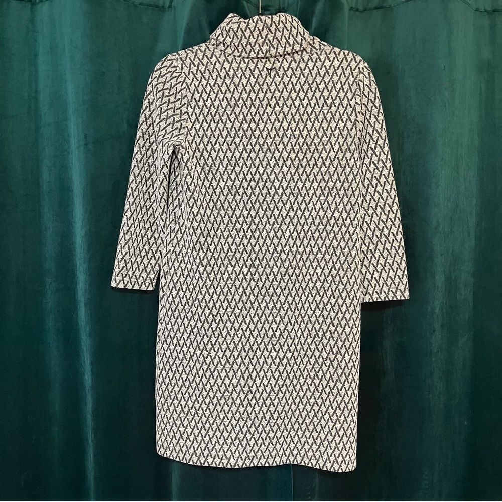 Tyler Boe Kim Knit Dress, Size XS, Black and White Geo Print - Picture 2 of 5